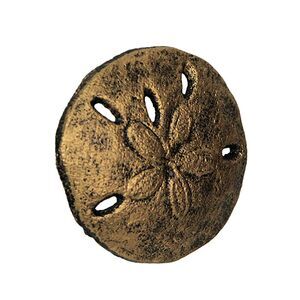 Zeckos - Gold Sand Dollar Drawer Pulls - 6-Piece Coastal Cabinet Knobs - Gold